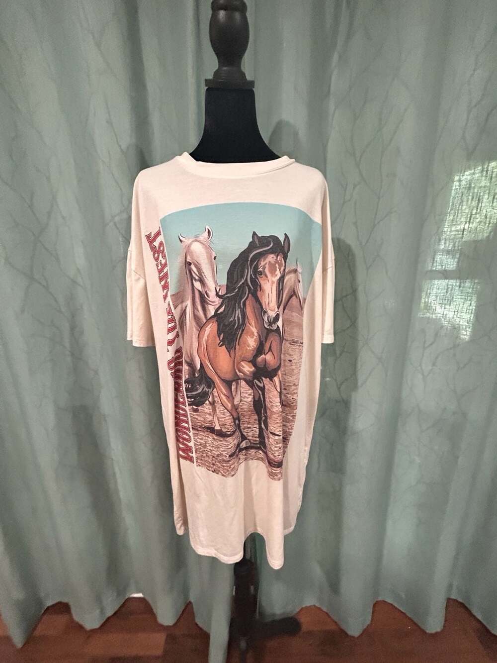 NYLON Apparel Wondering The West Horses Graphic T-Shirt Dress